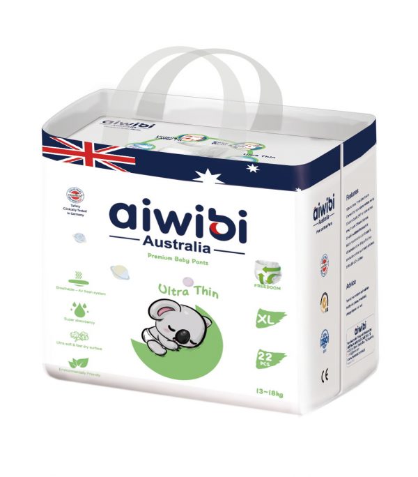 Aiwibi Disposable Premium Ultra Thin & Light Aiwibi Baby Pants with Super Absorbent Capacity for Babies 13-18kgs (XL) 22s