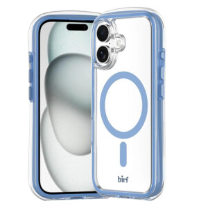 Birf iPhone 16 MS GreenGuard Airbag Sky Blue Case - 10ft Drop Tested, Magnetic Charging, 5-Layer Protection, Anti-Scratch & Aging, Heat Protection, Eco-Friendly (60% Recycled Materials)