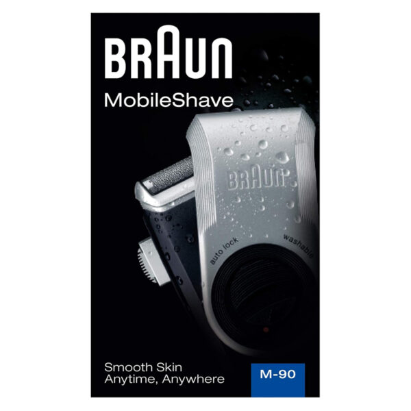 Braun Pocketgo Mobile Electric Travel Shaver, M90, Black-Silver_8