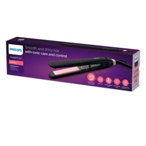 Philips StraightCare Essential ThermoProtect Straightener BHS378/03, Ionic care for shiny hair, Keratin-infused plates, 6 LED temperature settings