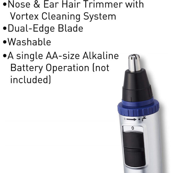 Panasonic ER-GN30-K Nose, Ear n Facial Hair Trimmer WetDry with Vortex Cleaning System, Black_3