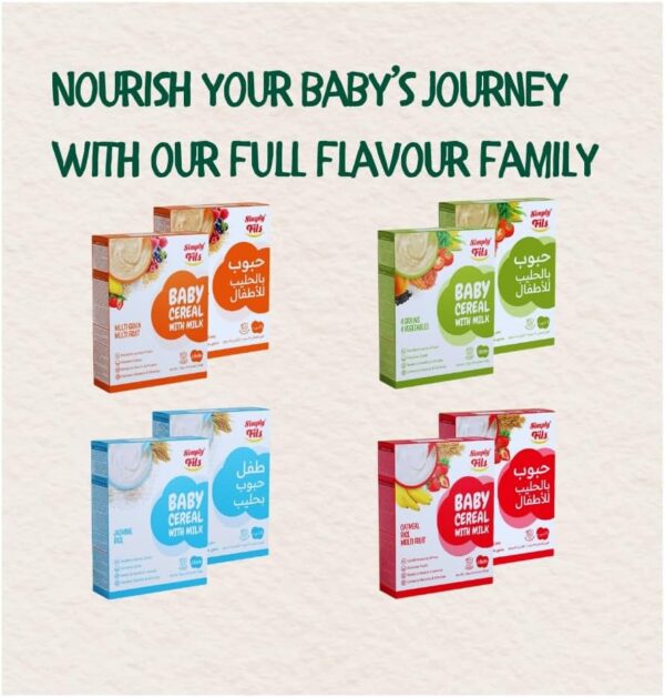 Simply Fils Millets & 4 Fruits Baby Cereal with Milk, 250g, 10 Single-Serve Sachets, 6-36 Months