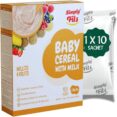 Simply Fils Millets & 4 Fruits Baby Cereal with Milk, 250g, 10 Single-Serve Sachets, 6-36 Months